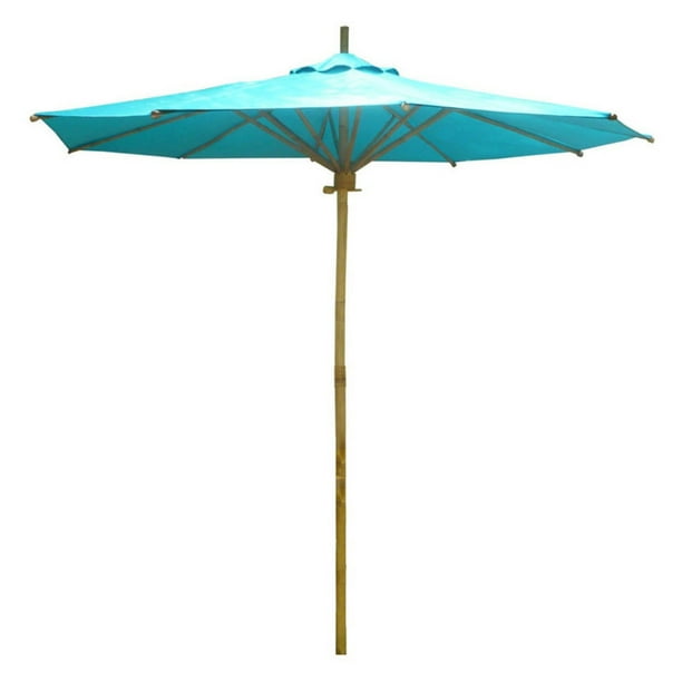 Patio Umbrella 7ft Hand-painted and Handmade Vanilla White Outdoor Umbrella Handmade From Bamboo and Hardwood